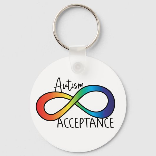 Porte-clés Neurodiversité Acceptation de l'autisme Arc-en-cie (Recto)