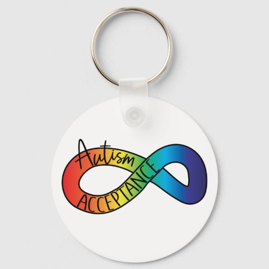 Porte-clés Neurodiversité Autisme Acceptation Arc-en-ciel (Recto)