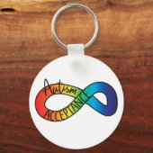 Porte-clés Neurodiversité Autisme Acceptation Arc-en-ciel (Recto)