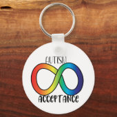 Porte-clés Neurodiversité Autisme Acceptation Arc-en-ciel (Recto)