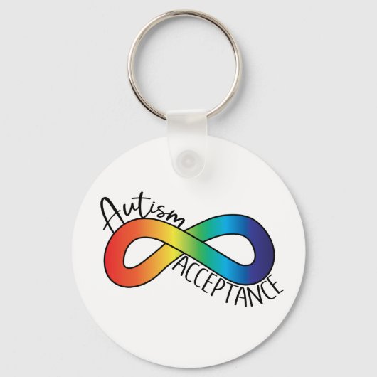 Porte-clés Neurodiversité Autisme Acceptation Arc-en-ciel (Recto)
