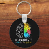 Porte-clés Neurodiversité spectre autiste DMPS TDAH arc-en-ci (Recto)