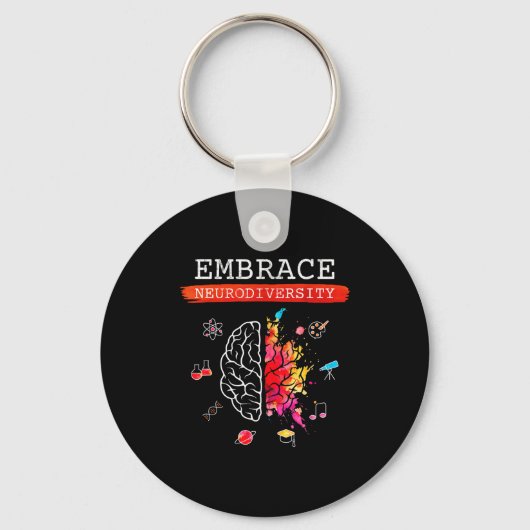 Porte-clés Neurodiversity Embrace Adhd Autism Asd Awareness G (Recto)