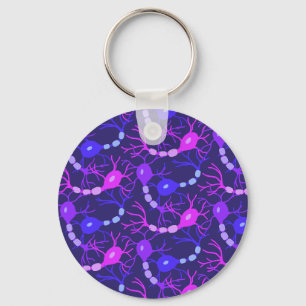 Porte-clés Neurones Connectés Néon Violet