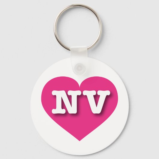 Porte-clés Nevada Hot Pink Heart - J'aime NV (Recto)