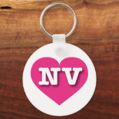 Porte-clés Nevada Hot Pink Heart - J'aime NV (Recto)