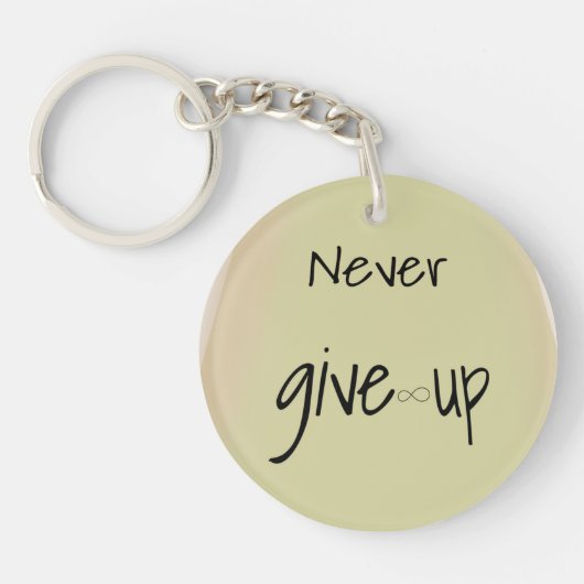 Porte-clés Never give up  (Devant)