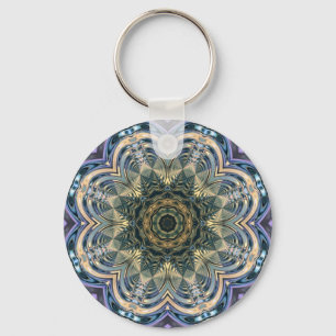 Porte-clés New Age Bohemian Yoga Bleu Purple Mandala