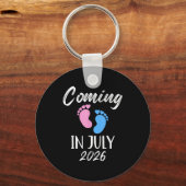 Porte-clés New Baby Coming In July 2026 Funny Baby Shower Boy (Recto)