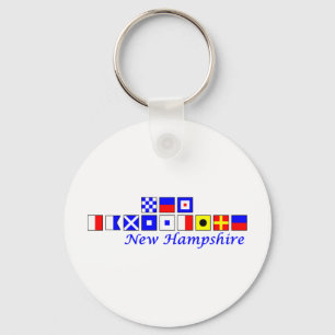 Porte-clés New Hampshire épelé dans l'alphabet du drapeau nau