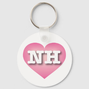Porte-clés New Hampshire Pink Fade Heart - J'aime NH