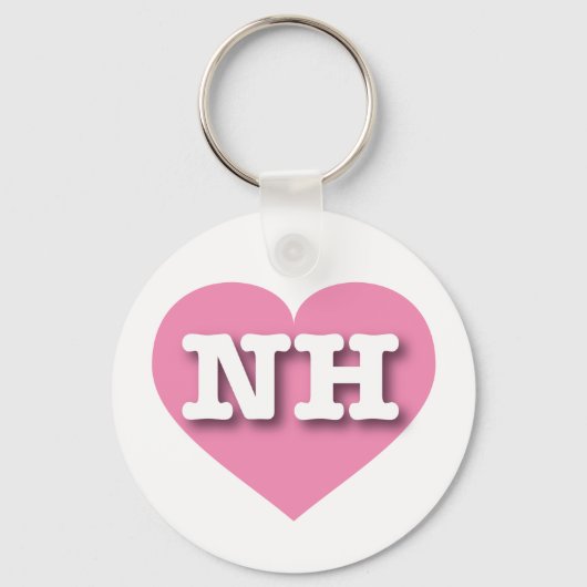 Porte-clés New Hampshire Pink Heart - J'aime NH (Recto)