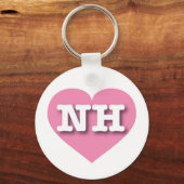 Porte-clés New Hampshire Pink Heart - J'aime NH (Recto)