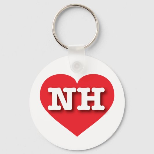 Porte-clés New Hampshire Red Heart - J'aime NH (Recto)