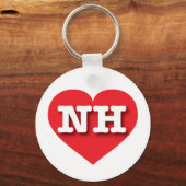 Porte-clés New Hampshire Red Heart - J'aime NH (Recto)