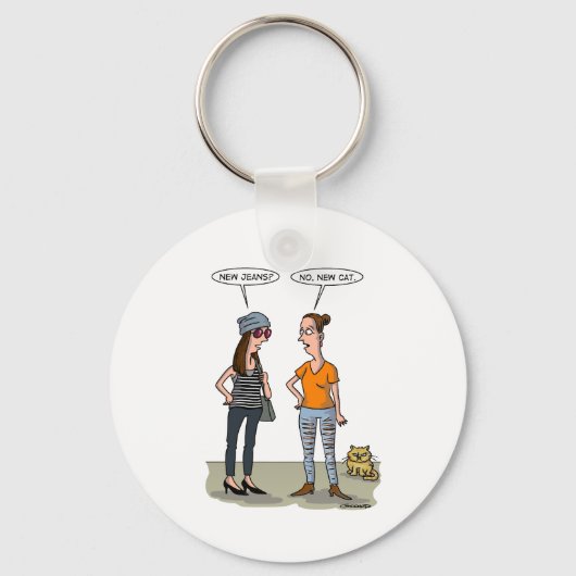 Porte-clés New jeans? No, new cat. Folded Greeting Card (Recto)