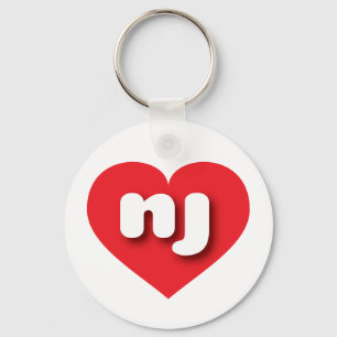 Porte-clés New Jersey Red Heart - J'aime NJ