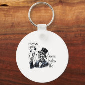 Porte-clés New Year Same Baka Life Funny Skeleton New Year's (Recto)