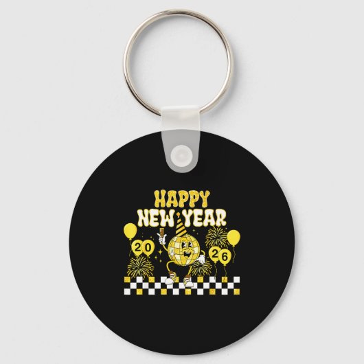 Porte-clés New Year's Eve Hello 2026 Happy New Year 2026 Disc (Recto)