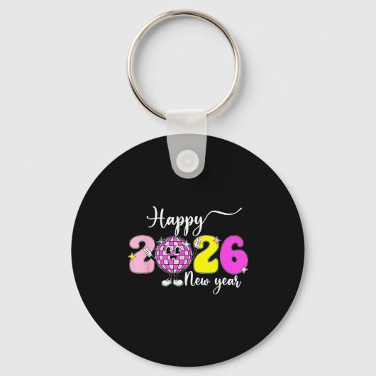 Porte-clés New Year's Eve Hello 2026 Happy New Year 2026 Disc (Recto)