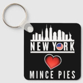 Porte-clés New York aime Mince Pies Cityscape (Recto)