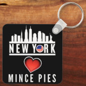 Porte-clés New York aime Mince Pies Cityscape (Verso)