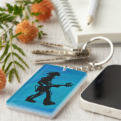 Porte-clés New York Boogie Nights Guitare Bleu (Devant droit)