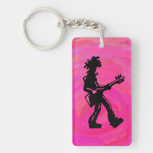 Porte-clés New York Boogie Nights Guitare Hot Pink