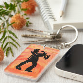 Porte-clés New York Boogie Nights Saxophone Orange (Devant droit)
