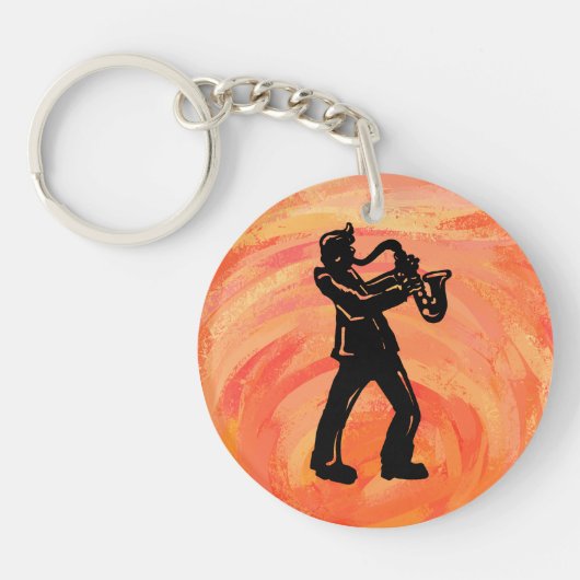 Porte-clés New York Boogie Nights Saxophone Orange (Devant)