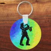 Porte-clés New York Boogie Nuits Saxophone Rainbow (Recto)