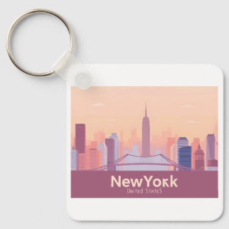 Porte-clés New York City USA Pastel Travel
