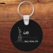 Porte-clés New York - Drapeau de la Statue de la Liberté USA (Recto)