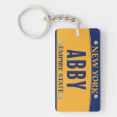 Porte-clés New York Empire State License Plate Art Custom (Devant)