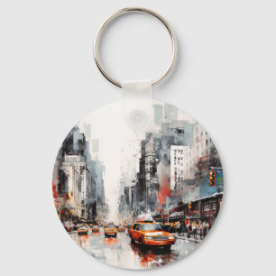 Porte-clés New York, paysage peint.