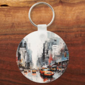 Porte-clés New York, paysage peint. (Recto)