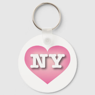 Porte-clés New York Pink Fade Heart - J'aime NY