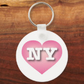 Porte-clés New York Pink Fade Heart - J'aime NY (Recto)