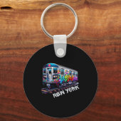 Porte-clés New York Train Graffiti Style, Nyc Subway Car Retr (Recto)