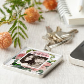 Porte-clés Newlywed Blush Pink Roses Botanical Floral (Côté)