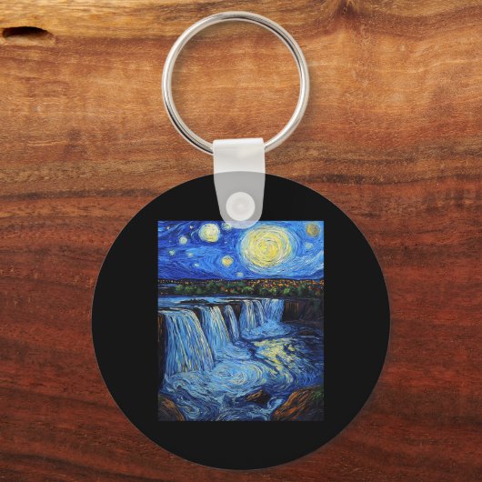 Porte-clés Niagara Falls - Van Gogh Style - Starry Night  (Recto)
