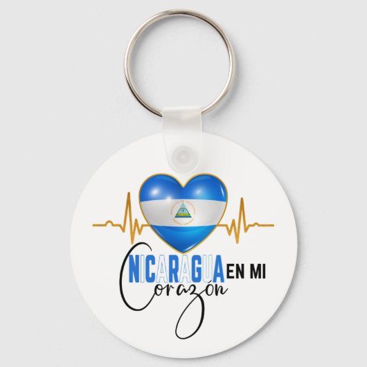 Porte-clés Nicaragua En mi Corazon Fierté nicaraguayenne (Recto)