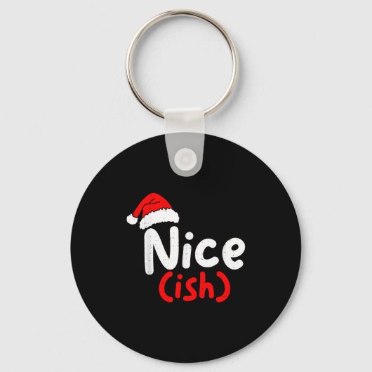 Porte-clés Nice (ish) Naughty Angel Funny Christmas List Fami (Recto)