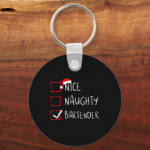 Porte-clés Nice Naughty Bartender Christmas List Santa Claus (Recto)
