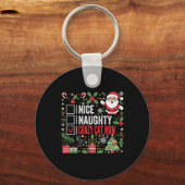 Porte-clés Nice Naughty Crazy Cat Maman Funny Noël Père Noël  (Recto)