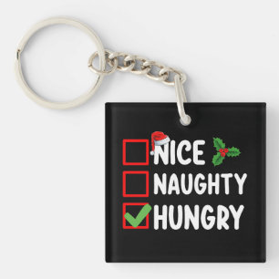 Porte-clés Nice Naughty Hungry Christmas List Famille Vacance