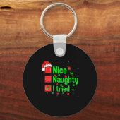Porte-clés Nice Naughty I Tried Funny Christmas Family Matchi (Recto)