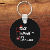 Porte-clés Nice Naughty It's Complicated Christmas List Santa (Recto)