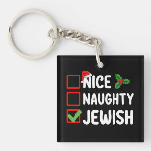 Porte-clés Nice Naughty Juive Liste de Noël Famille Vacances