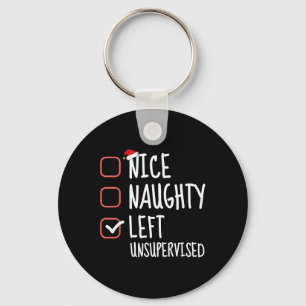 Porte-clés Nice Naughty Left Unsupervised Christmas List Sant